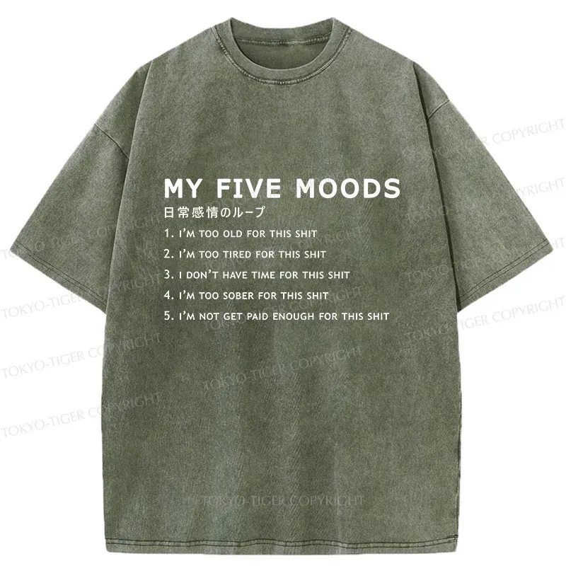 Tokyo-Tiger Daily Cycle Of Emotions Washed T-Shirt