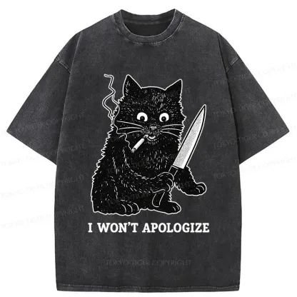 Tokyo-Tiger Cat Don't Apologize Washed T-Shirt