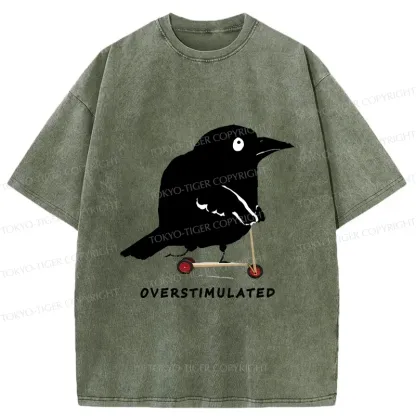Tokyo-Tiger Bird Are Overstimulated Washed T-Shirt