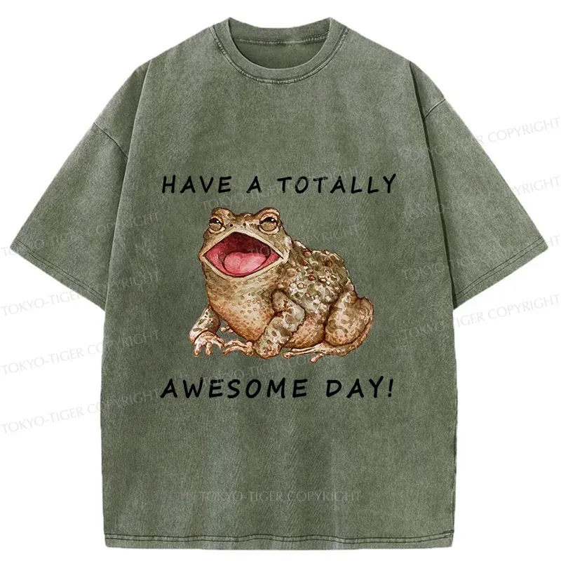 Tokyo-Tiger Toad Is Very Happy Washed T-Shirt Sale