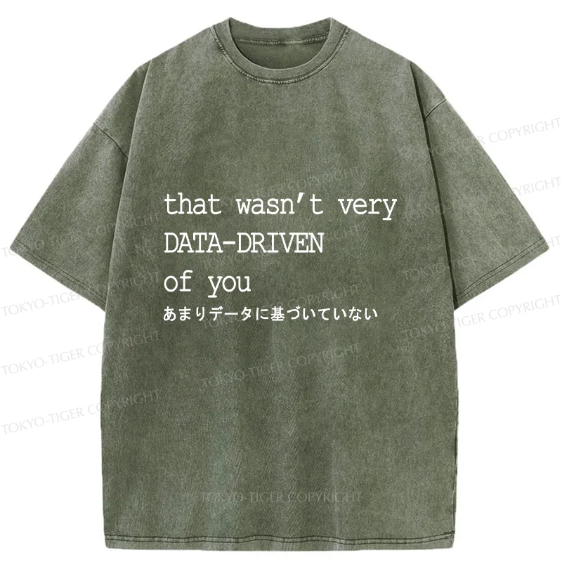 Tokyo-Tiger Funny Data-driven Washed T-Shirt