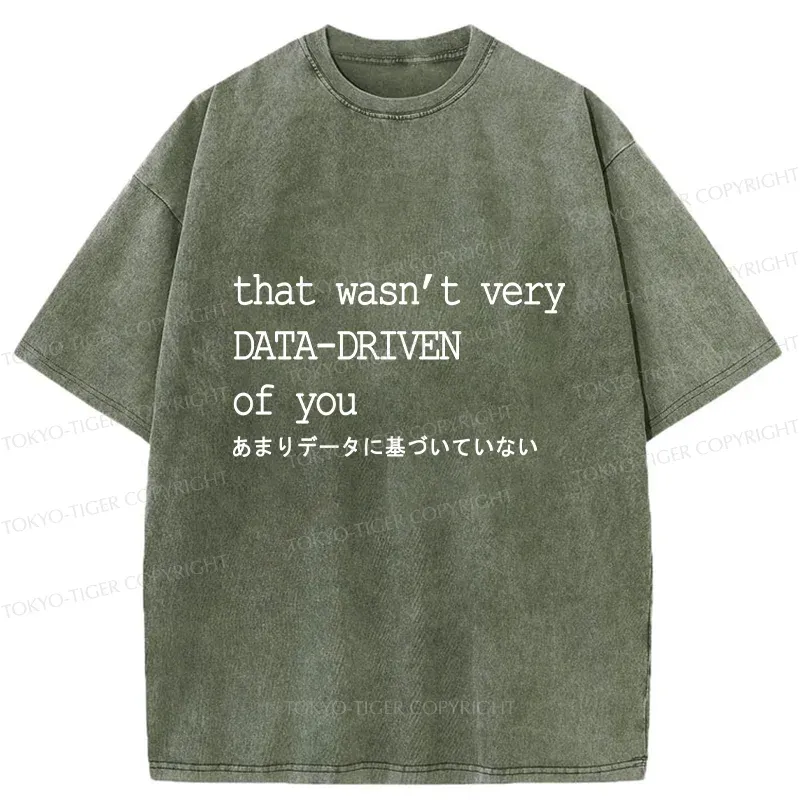 Tokyo-Tiger Funny Data-driven Washed T-Shirt
