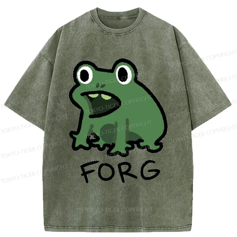 Tokyo-Tiger Funny Forg Japan Washed T-Shirt