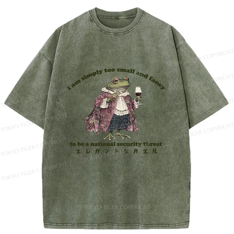 Tokyo-Tiger Elegant Frog Washed T-Shirt