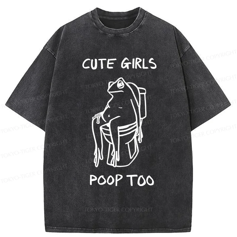 Tokyo-Tiger Pooping Frog Washed T-Shirt