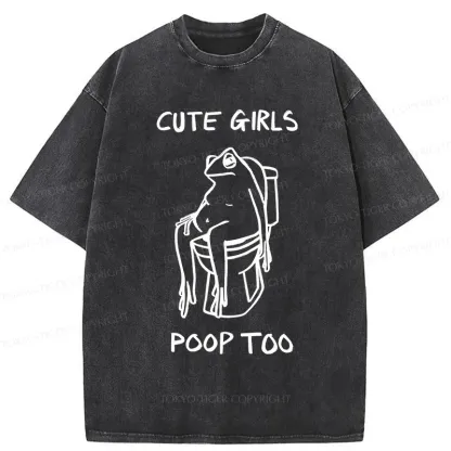 Tokyo-Tiger Pooping Frog Washed T-Shirt