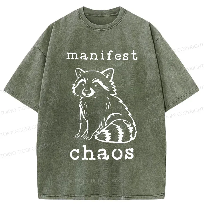 Tokyo-Tiger Manifest Chaos Raccoon Washed T-Shirt