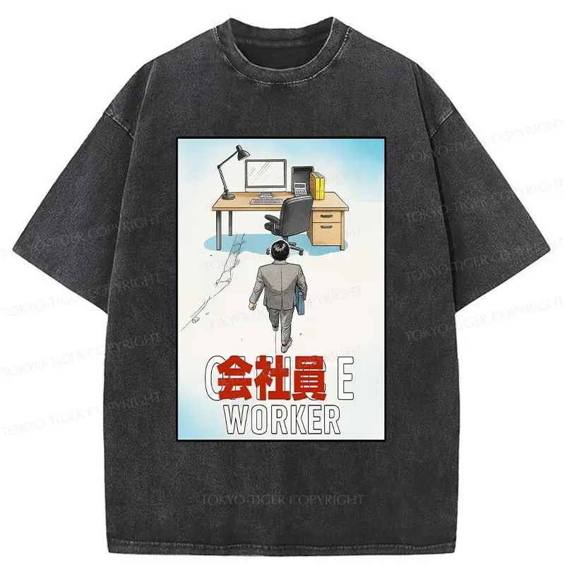 Tokyo-Tiger Worker Return To Their Workstation Washed T-Shirt Sale