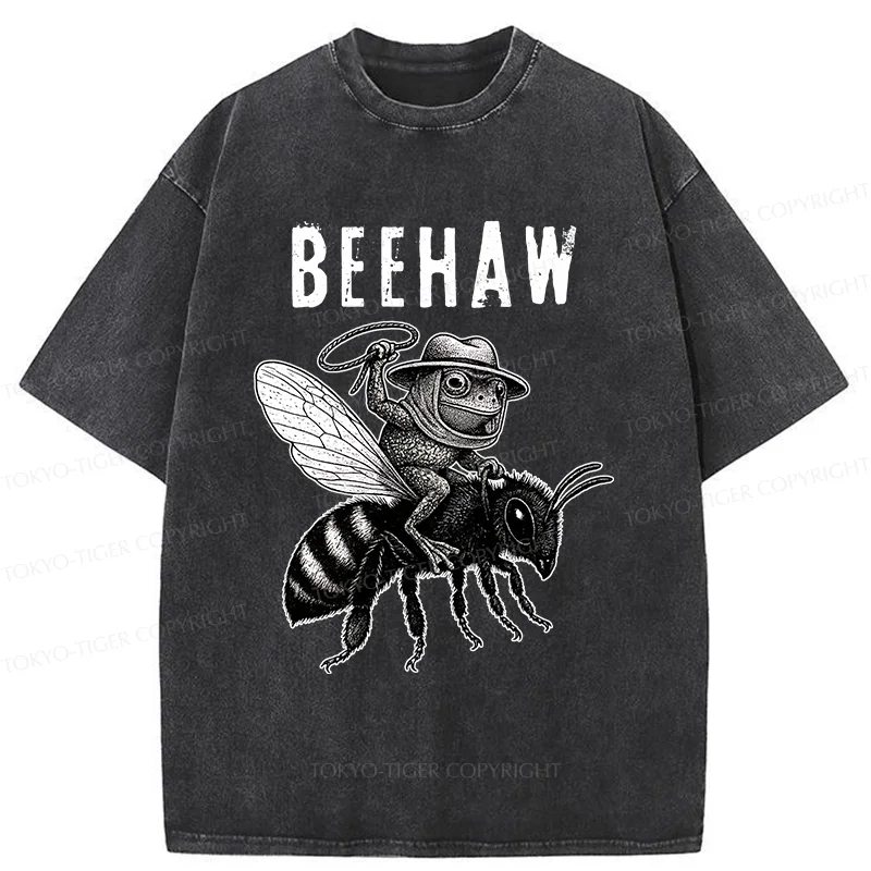 Tokyo-Tiger Beehaw Funny Washed T-Shirt