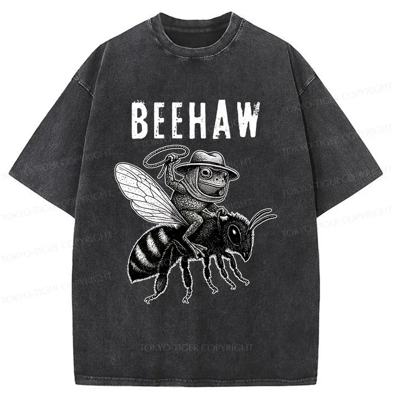 Tokyo-Tiger Beehaw Funny Washed T-Shirt