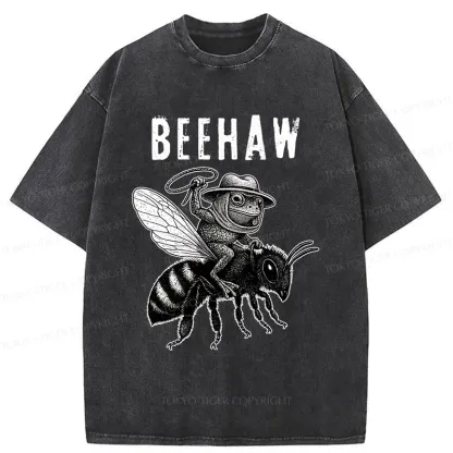 Tokyo-Tiger Beehaw Funny Washed T-Shirt