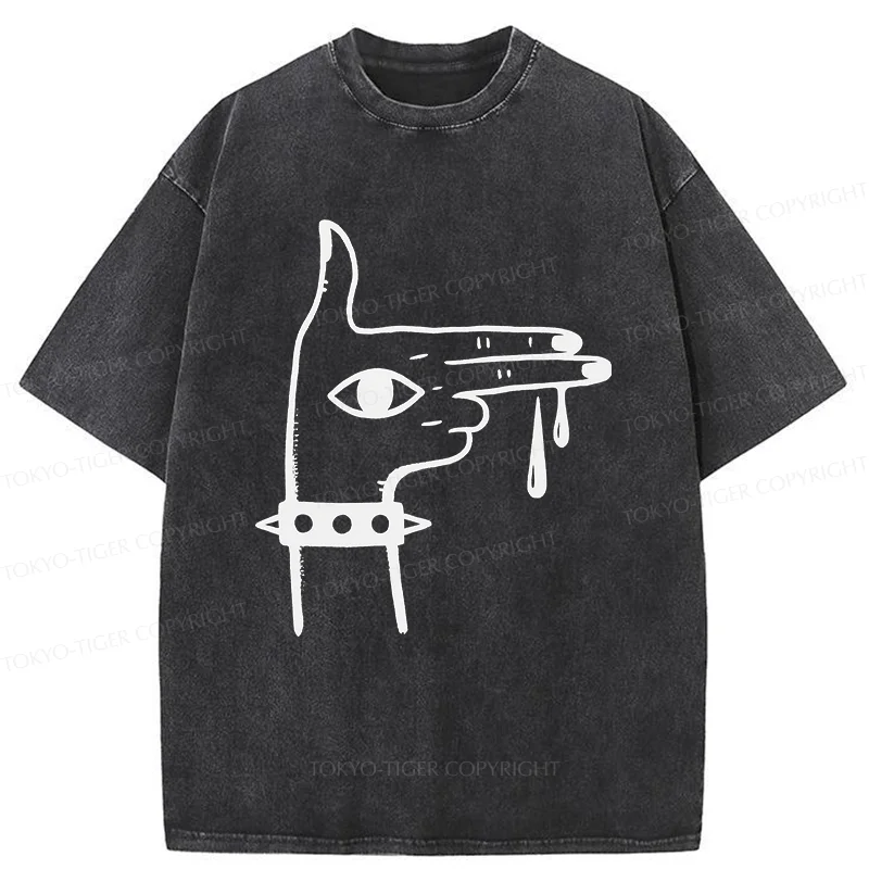 Tokyo-Tiger Rock Gesture Washed T-Shirt
