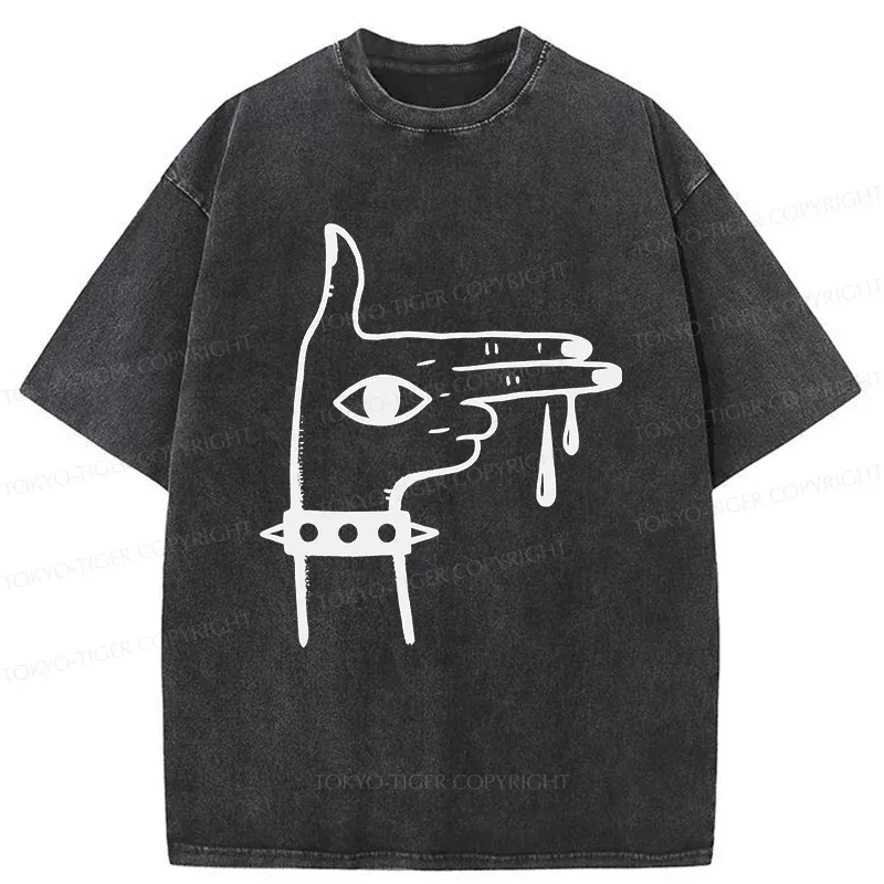 Tokyo-Tiger Rock Gesture Washed T-Shirt