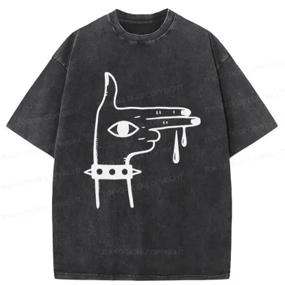 Tokyo-Tiger Rock Gesture Washed T-Shirt