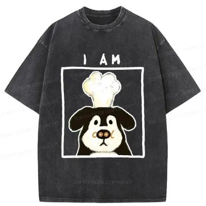 Tokyo-Tiger Cool Dog Chef Washed T-Shirt