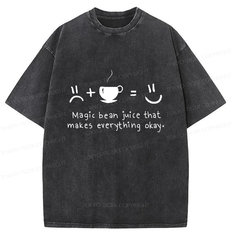 Tokyo-Tiger Magic Coffee Beans Washed T-Shirt