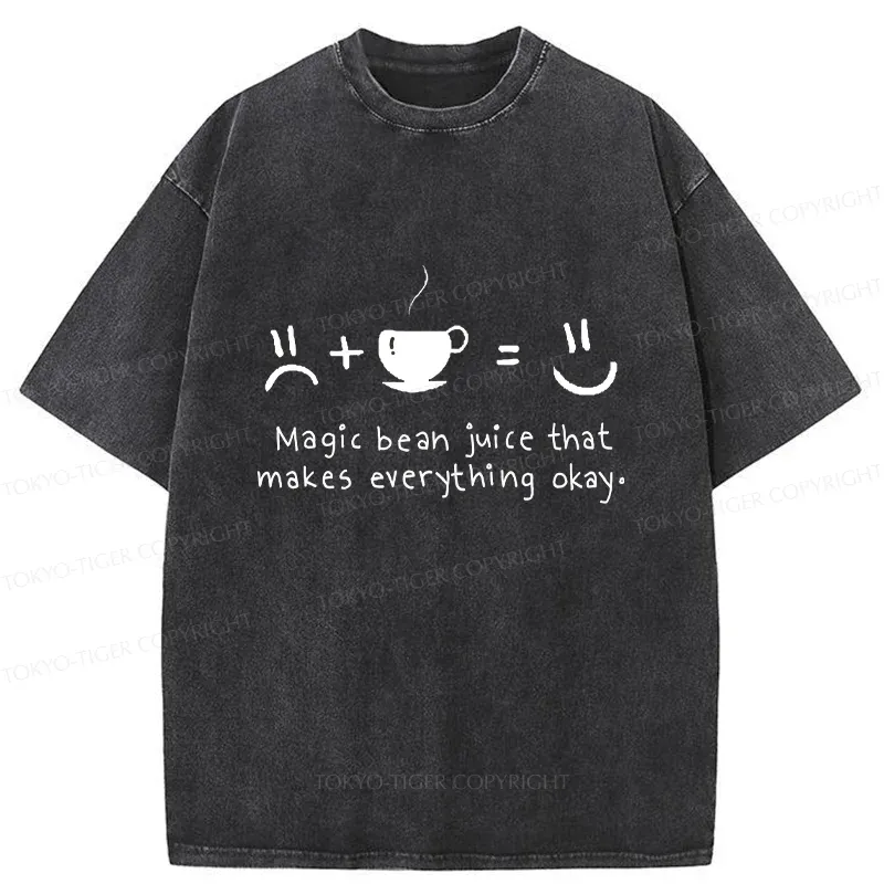 Tokyo-Tiger Magic Coffee Beans Washed T-Shirt