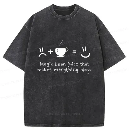 Tokyo-Tiger Magic Coffee Beans Washed T-Shirt
