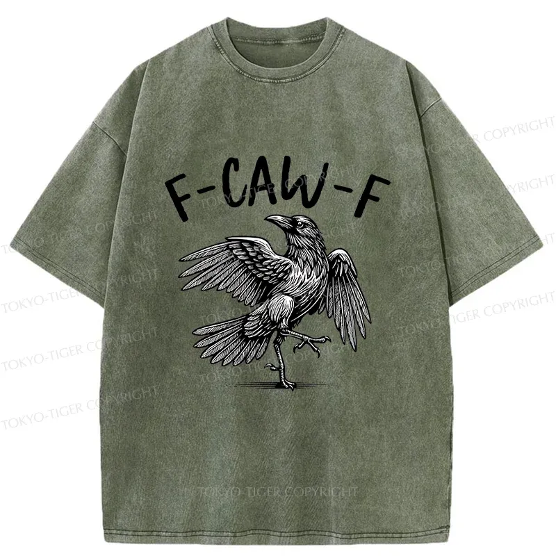 Tokyo-Tiger Crow's Cry Funny Washed T-Shirt