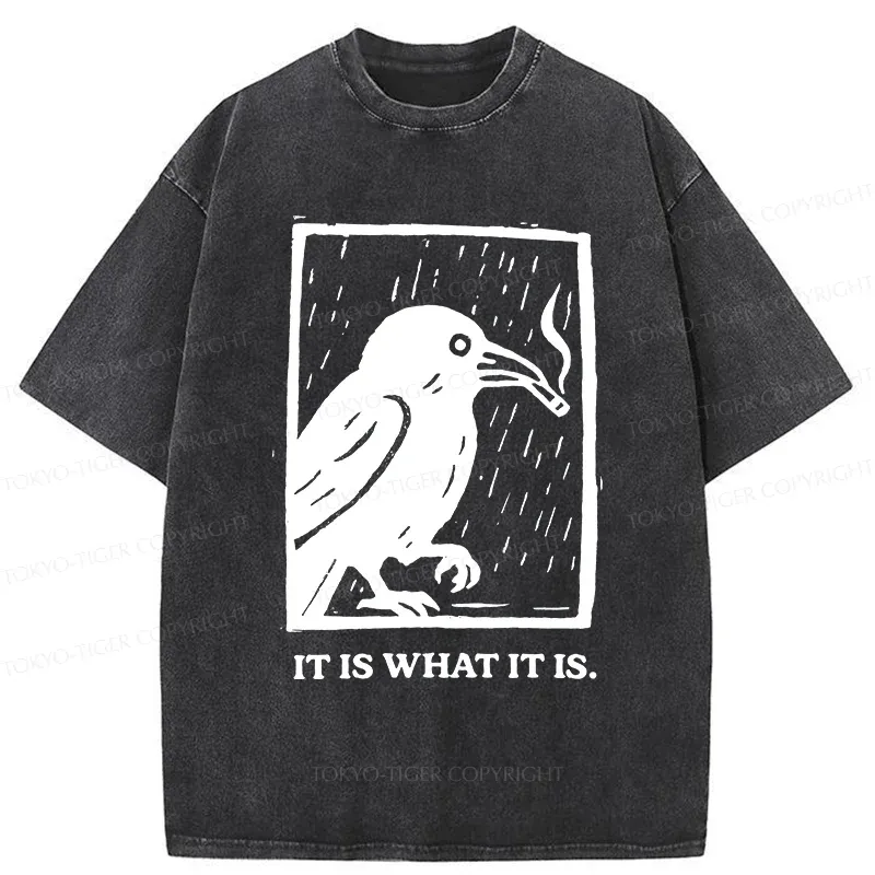 Tokyo-Tiger Smoking Crow Washed T-Shirt