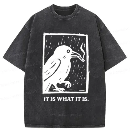 Tokyo-Tiger Smoking Crow Washed T-Shirt
