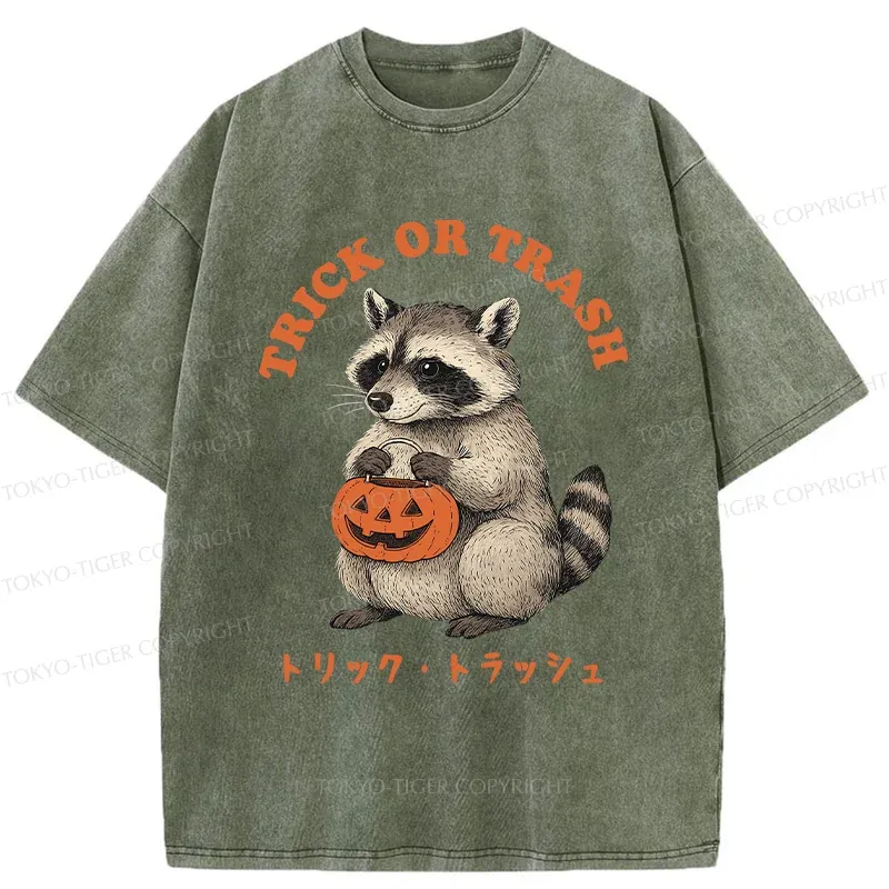 Tokyo-Tiger Halloween Raccoon Washed T-Shirt