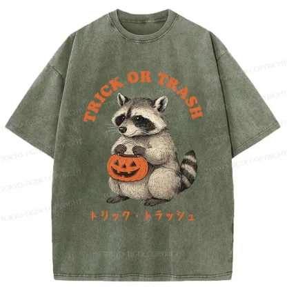 Tokyo-Tiger Halloween Raccoon Washed T-Shirt