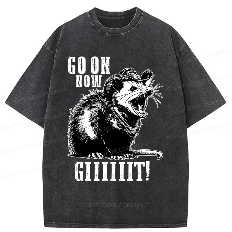 Tokyo-Tiger Surprised Possum Washed T-Shirt