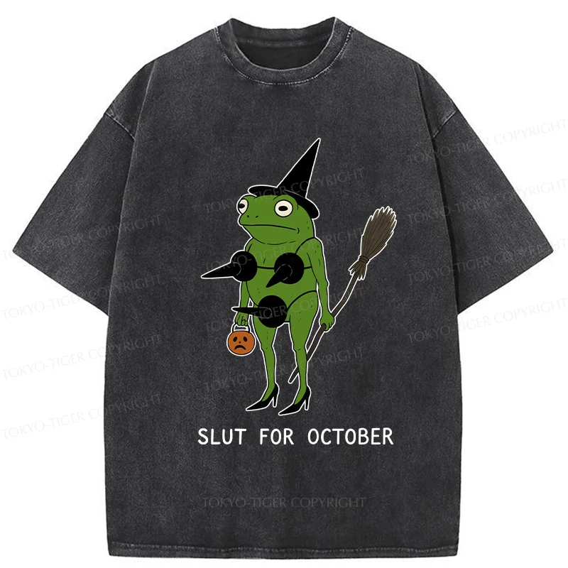 Tokyo-Tiger Halloween Frog Witch Washed T-Shirt