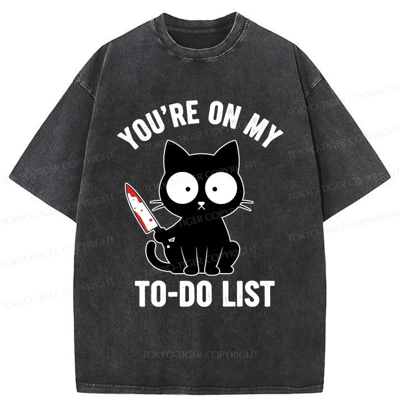 Tokyo-Tiger Cat Ready To Murder Washed T-Shirt