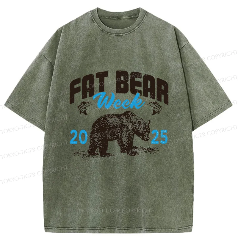 Tokyo-Tiger Fat Bear Week Washed T-Shirt
