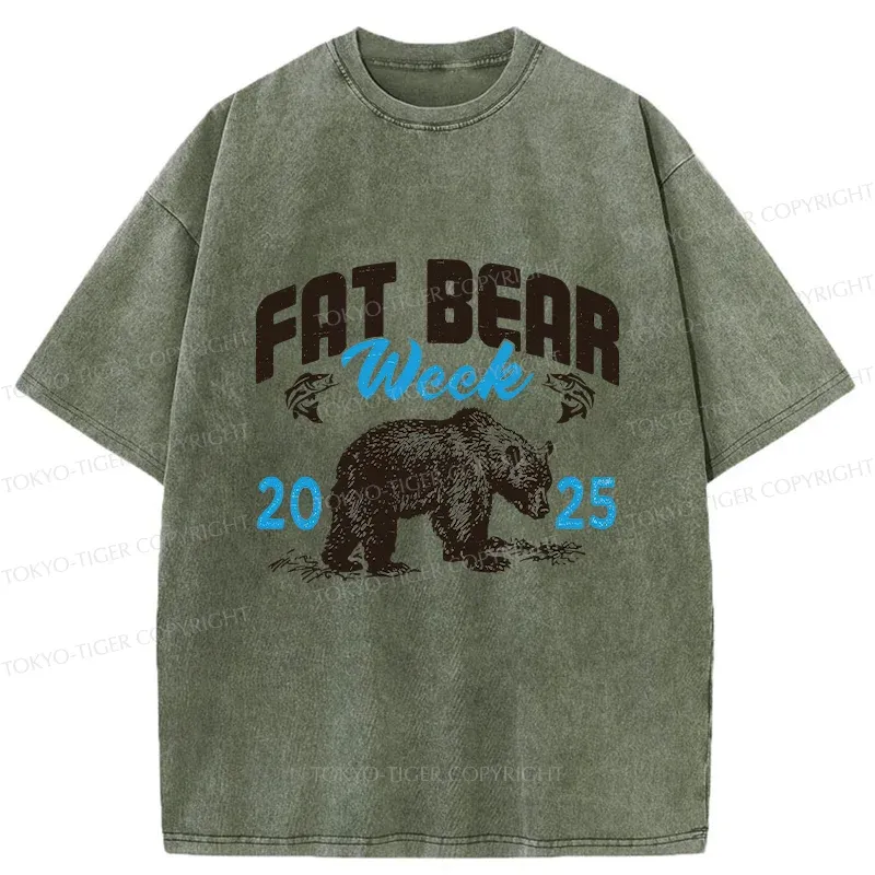 Tokyo-Tiger Fat Bear Week Washed T-Shirt
