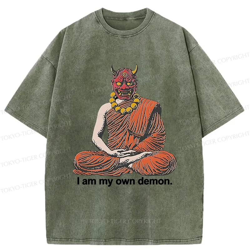 Tokyo-Tiger l Am My Own Demon Washed T-Shirt