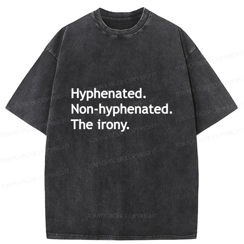 Tokyo-Tiger Hyphenated Funny Washed T-Shirt