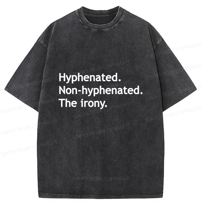 Tokyo-Tiger Hyphenated Funny Washed T-Shirt