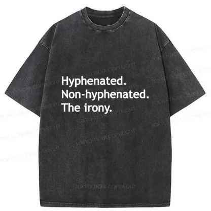 Tokyo-Tiger Hyphenated Funny Washed T-Shirt