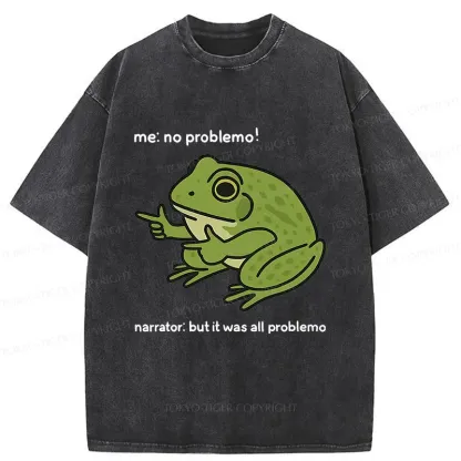 Tokyo-Tiger Stupid Frog Meme Washed T-Shirt