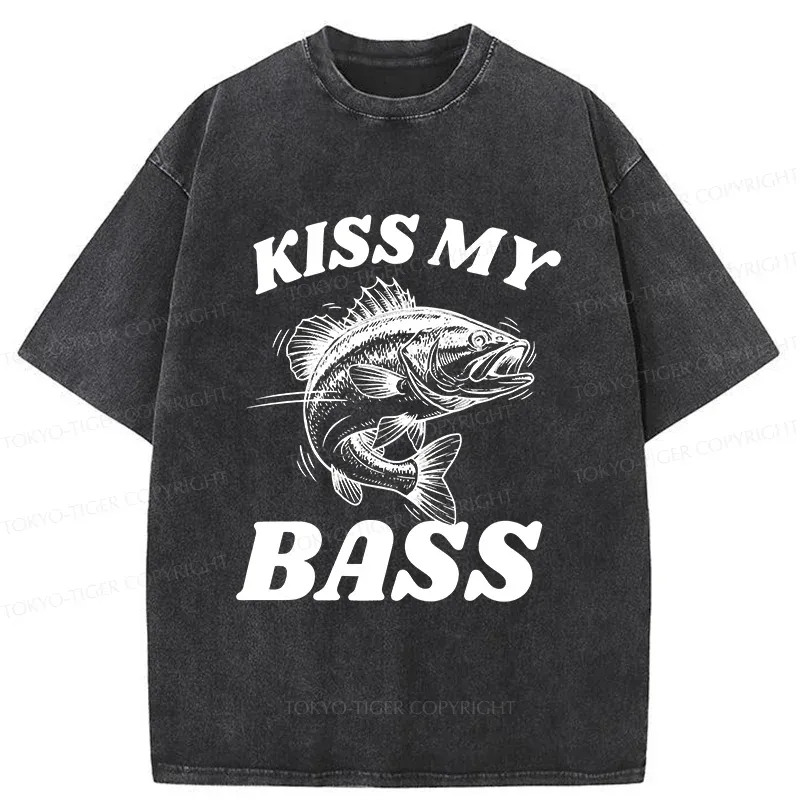 Tokyo-Tiger Bass Pun Funny Washed T-Shirt
