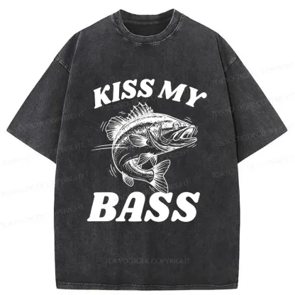 Tokyo-Tiger Bass Pun Funny Washed T-Shirt