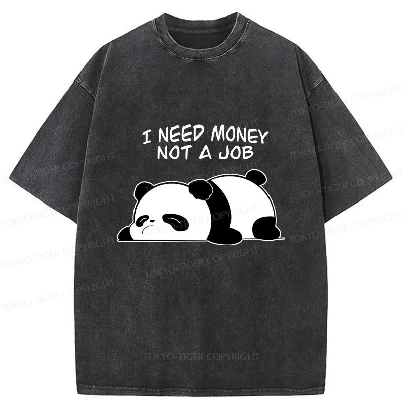 Tokyo-Tiger Lazy Panda Washed T-Shirt