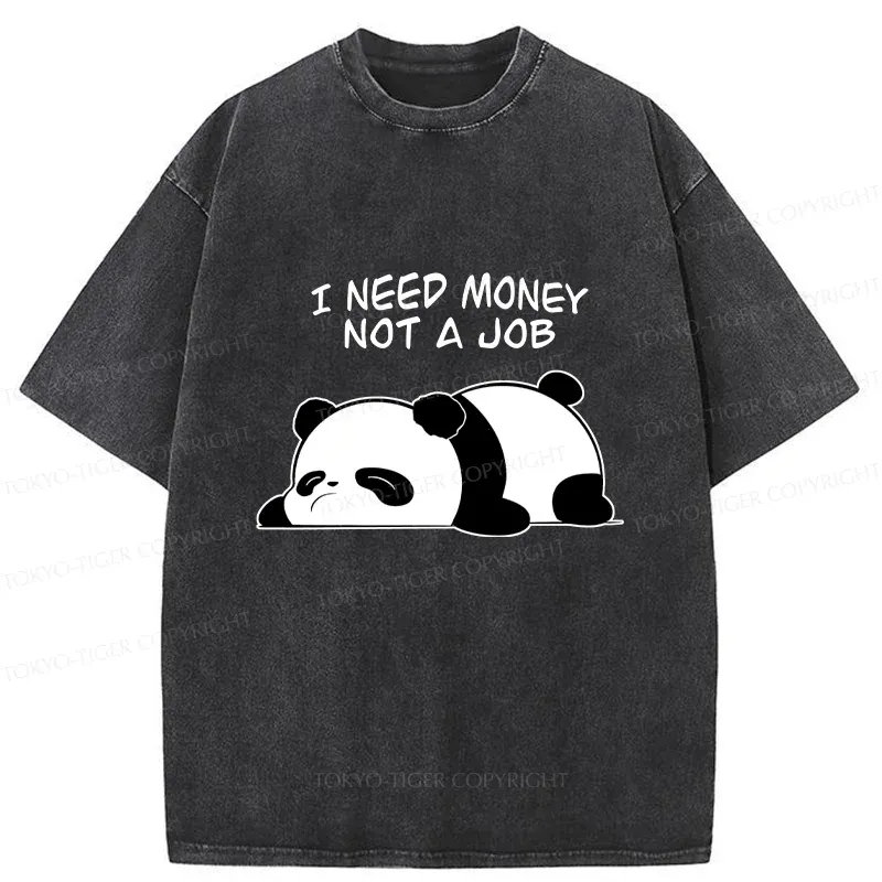 Tokyo-Tiger Lazy Panda Washed T-Shirt