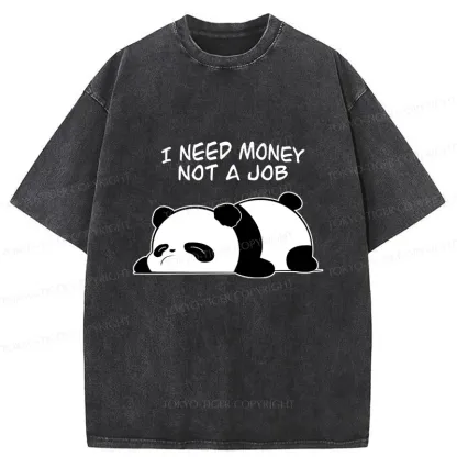 Tokyo-Tiger Lazy Panda Washed T-Shirt