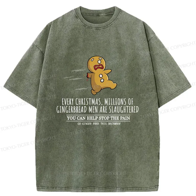 Tokyo-Tiger Gingerbread Man Disaster Washed T-Shirt