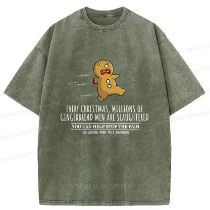 Tokyo-Tiger Gingerbread Man Disaster Washed T-Shirt