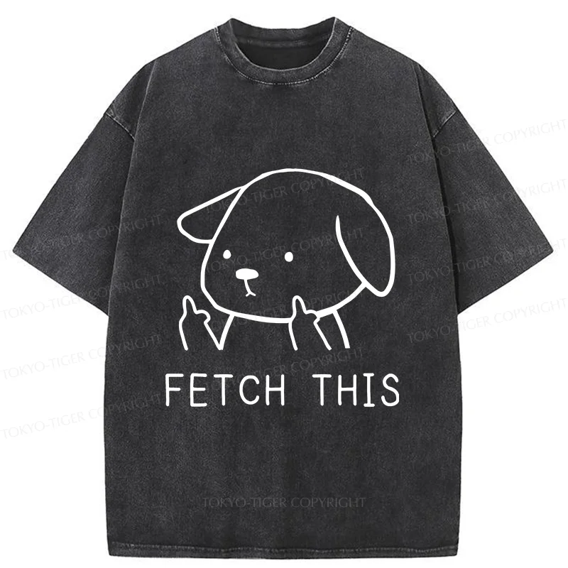 Tokyo-Tiger Fetch This Dog Washed T-Shirt