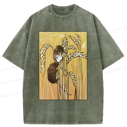 Tokyo-Tiger Rats Steal Rice Washed T-Shirt