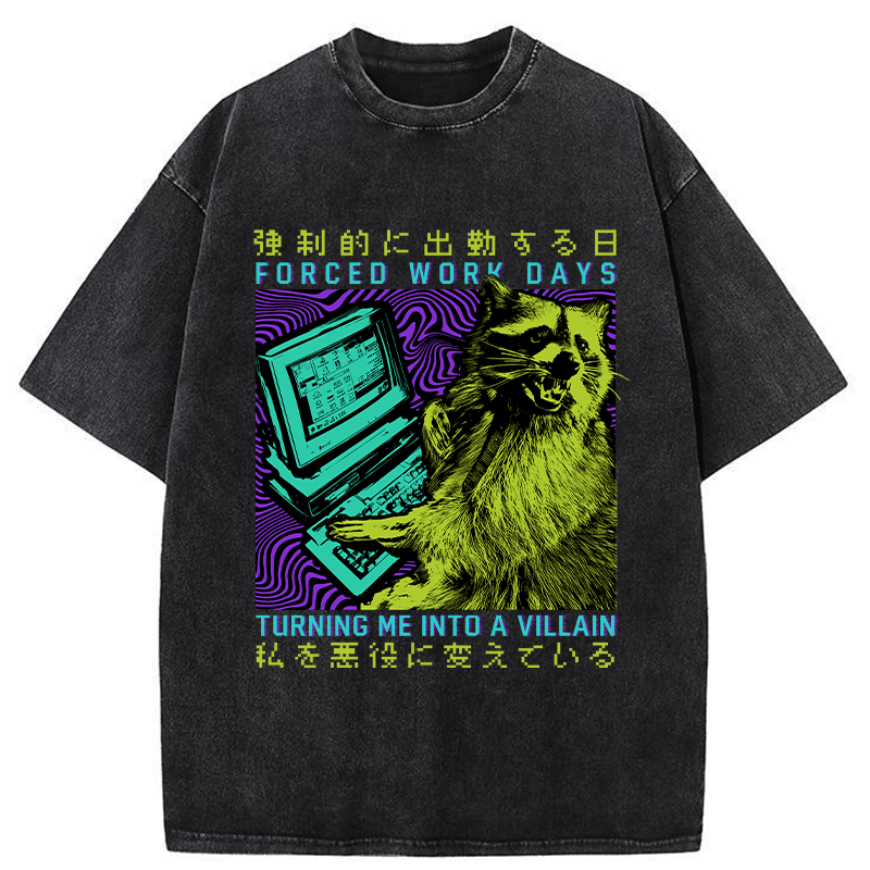 Tokyo-Tiger Work Made Me A Villain Washed T-Shirt