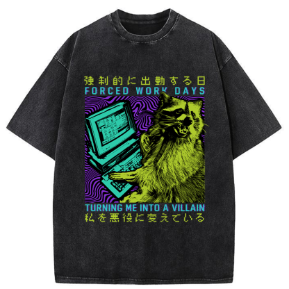 Tokyo-Tiger Work Made Me A Villain Washed T-Shirt