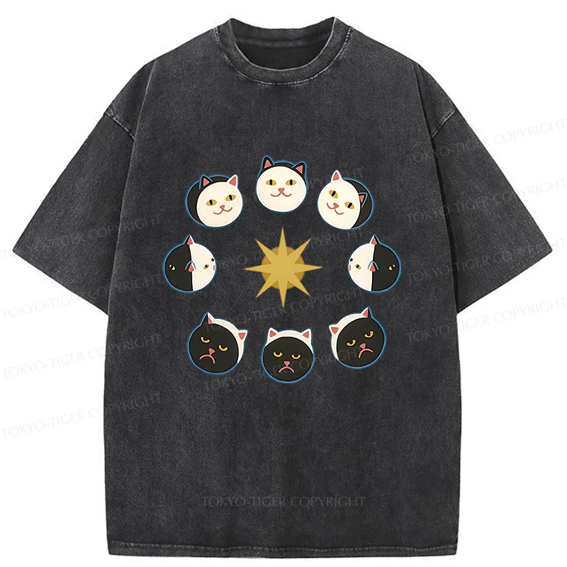 Tokyo-Tiger Eclipse Cat Washed T-Shirt