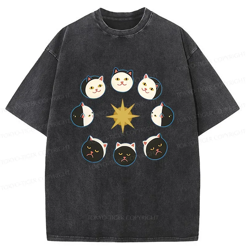 Tokyo-Tiger Eclipse Cat Washed T-Shirt